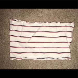 Red and blue stripped tube top!!